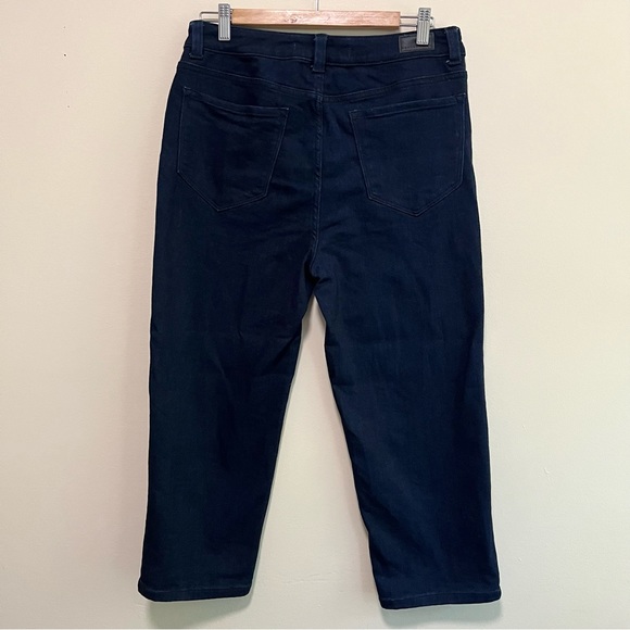 Denver Hayes High Rise Straight Crop Jean | Very Dark Wash Denim - Picture 4 of 12